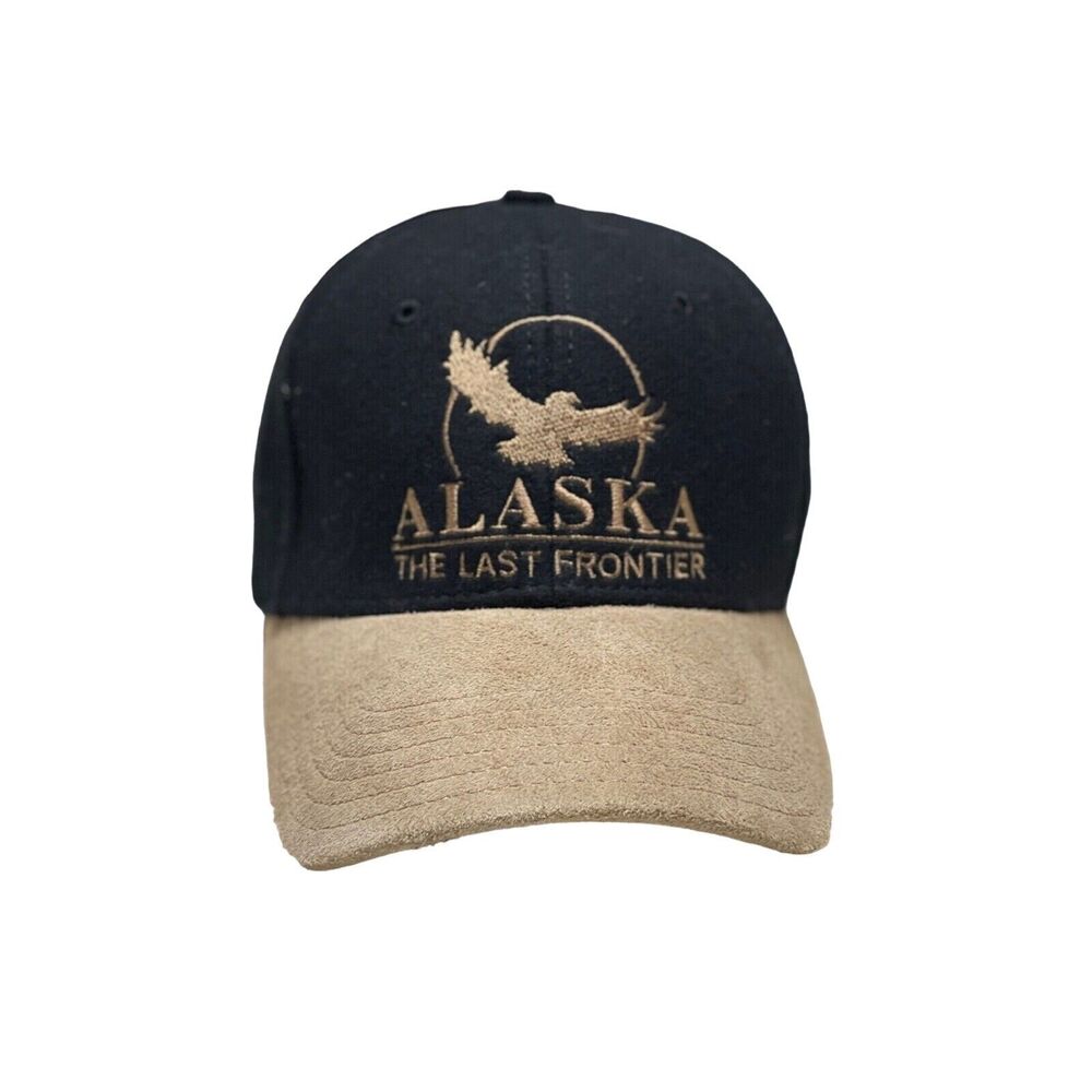 Alaska "The Last Frontier" Black Go Souvenir Hat Cap Black Adult Used Strapback